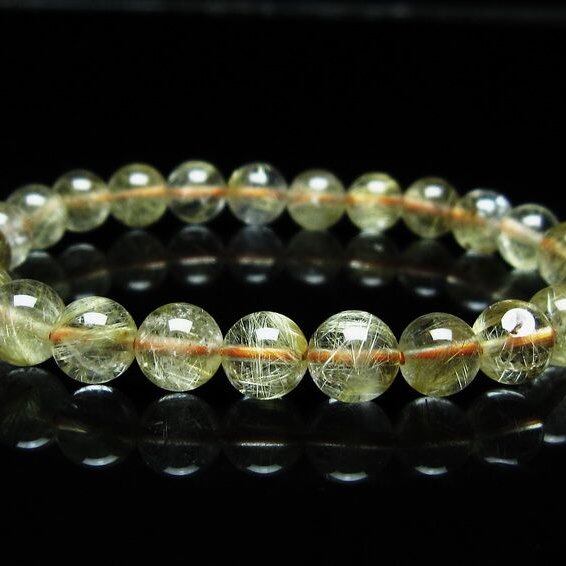 ルチルクォーツ ブレスレット 7mm タイチンルチルクォーツ タイチンルチル 一点物 メール便可 [M便 1/10] 111-49099