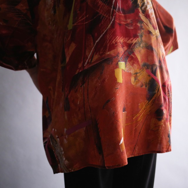 "夕焼け" good coloring art pattern loose h/s shirt