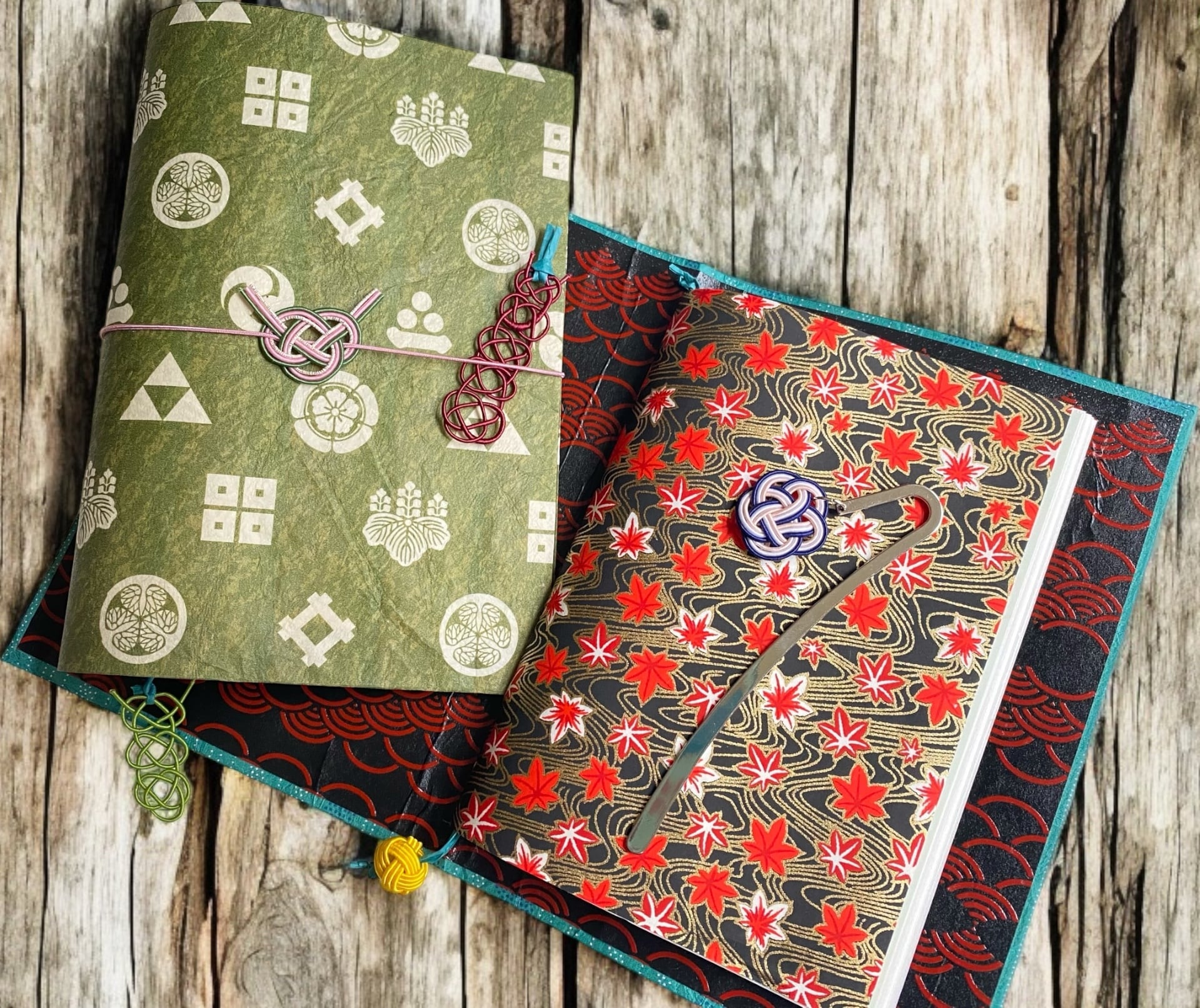 和紙と水引でつくる、お気に入り和紙ノートブックWS Japanese paper Notebook and Mizuhiki Belt Bookmark WS