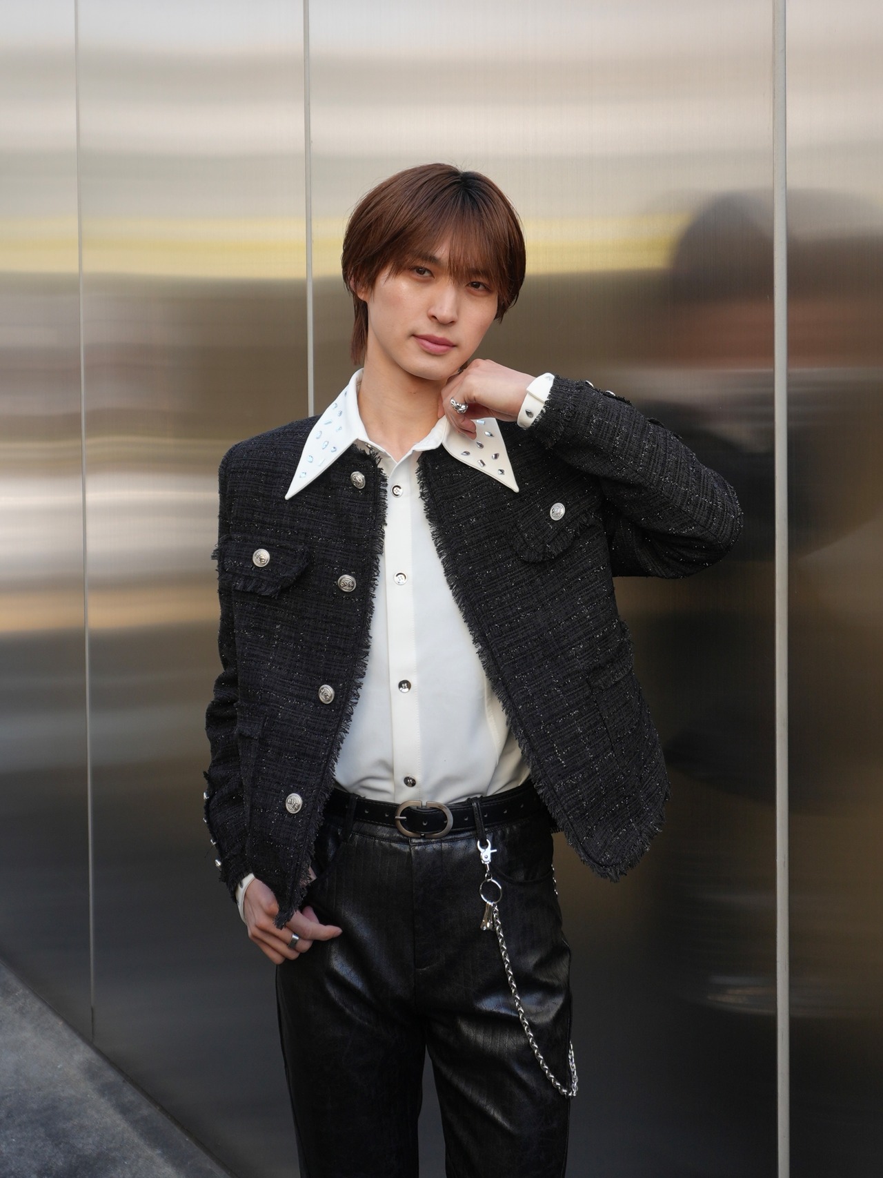 ALUDE SELECT】elegant lame tweed jacket(2color) | 【ALUDE】韓国 