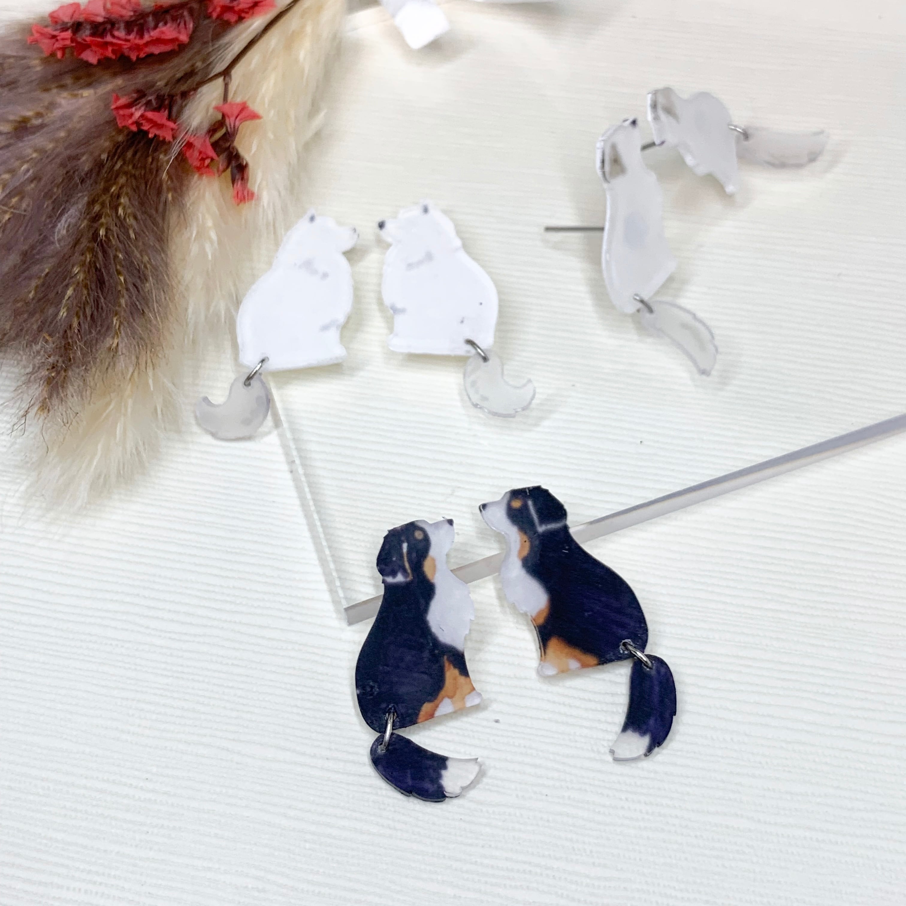 バーニーズマウンテンドック【しっぽが揺れる＊犬ピアス】 | まふぃん