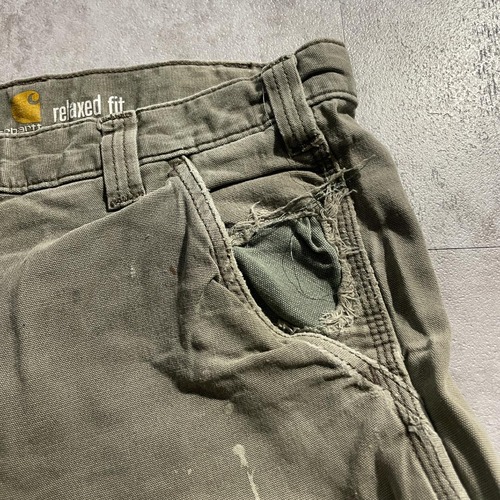 10s ニカラグア製 モスグリーン ダブルニー Carhartt 33×32 詳細写真12