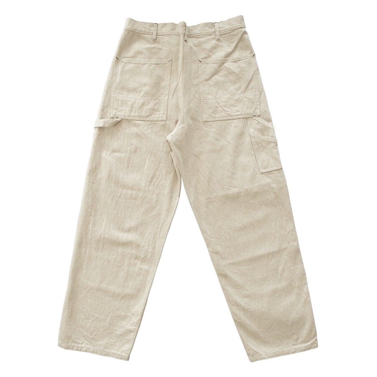 SOWBOW 蒼氓 ペインターパンツ デニムリネン ナチュラル Size2 SOWBOW / 蒼氓DOUBLE KNEE PAINTER PANTS 10oz. C/LI DENIM - ソウボウ