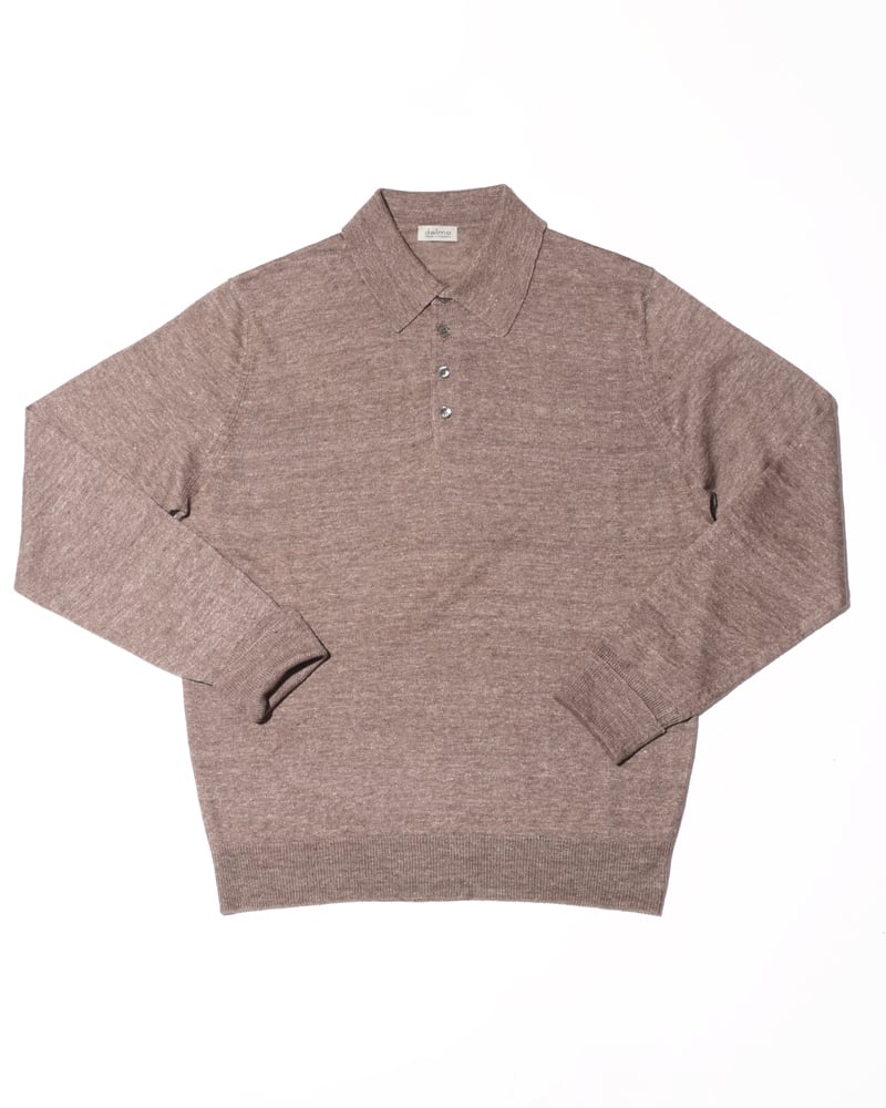 Dalmo Cashmere リネンコットン ポロシャツ ブラウン