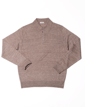 Dalmo Cashmere リネンコットン ポロシャツ ブラウン