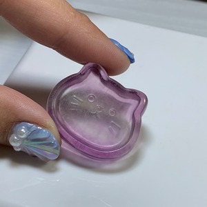 19.可愛い猫顔☆フローライト猫皿