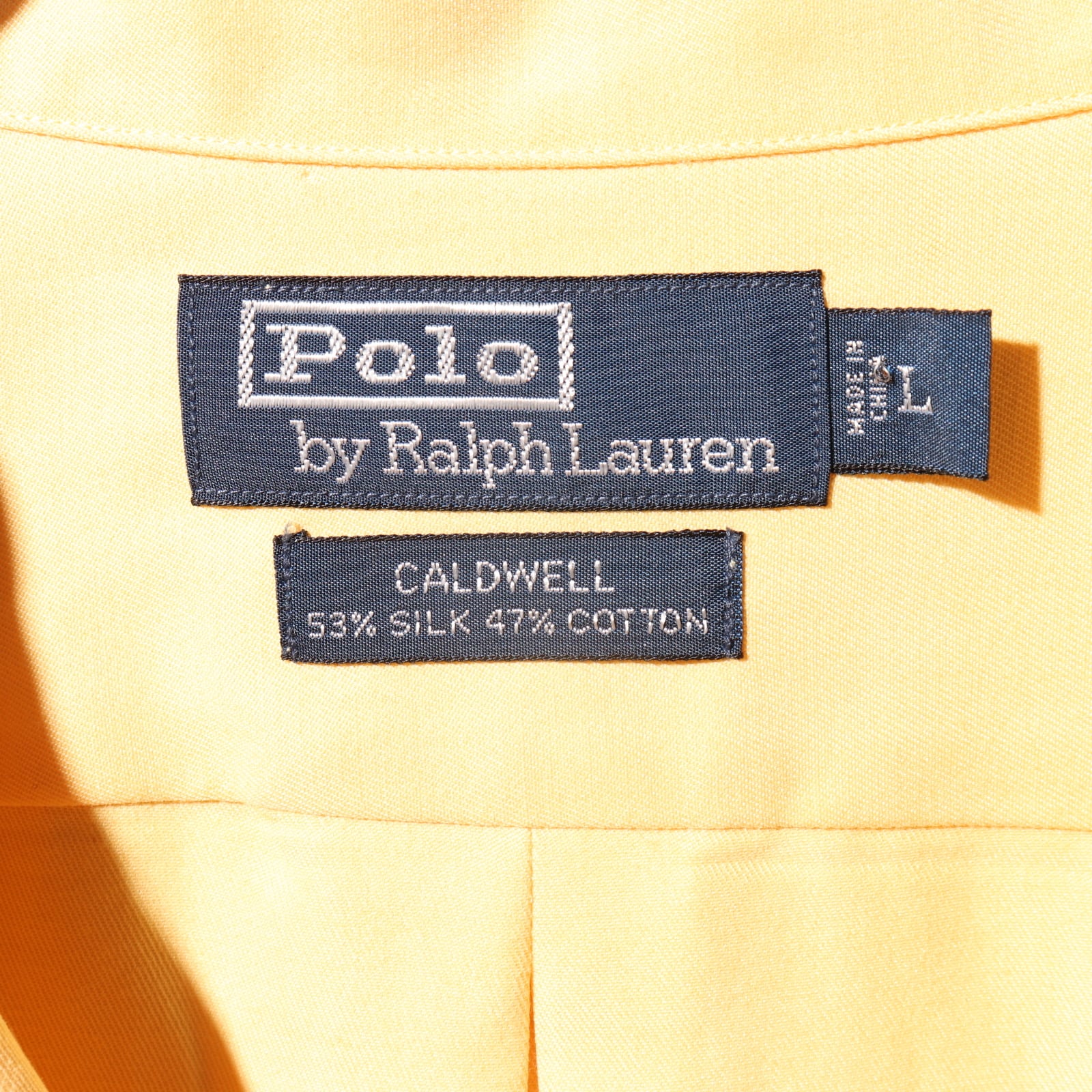 極美品 L 完全無地 Caldwell ポロラルフローレン 半袖開襟シャツ 黄色