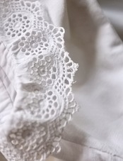 フランス 1900s 千の白花と襞飾りのあるフリルレースブラウス アンティーク