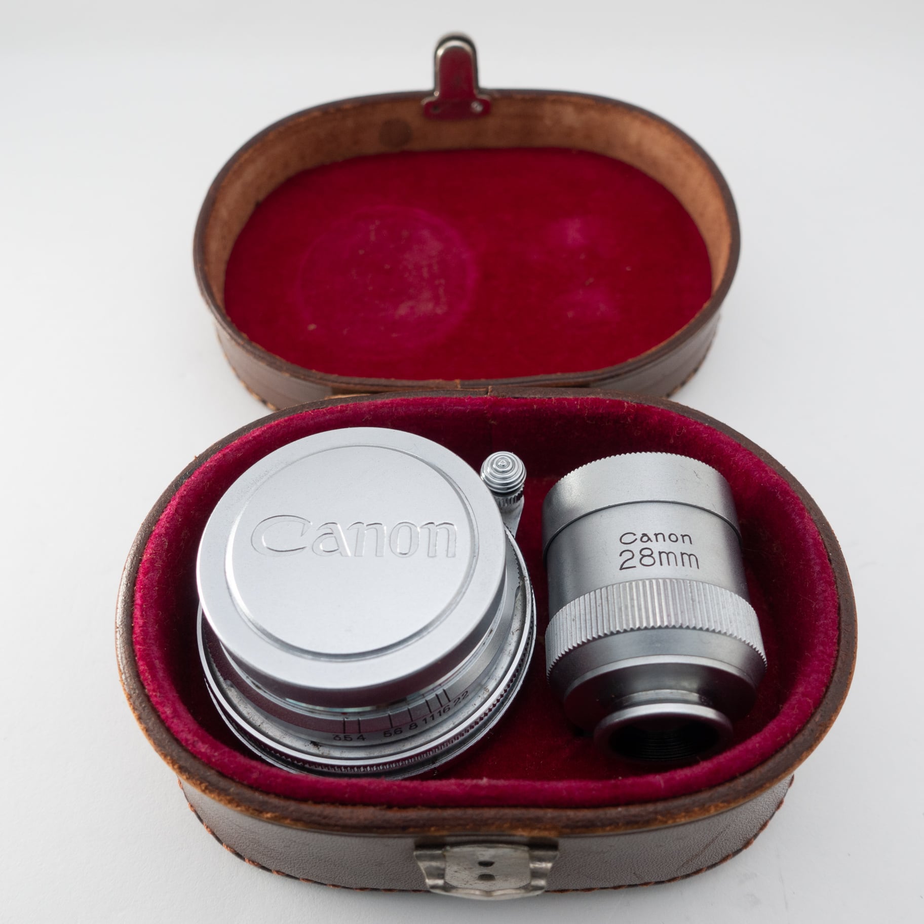 希少美品 Canon 28mm F/3.5 I ライカＬ３９レンズ整備済 Rare] CANON 28mm F3.5 Leica L39 Vintage Lens w/ Finder Case