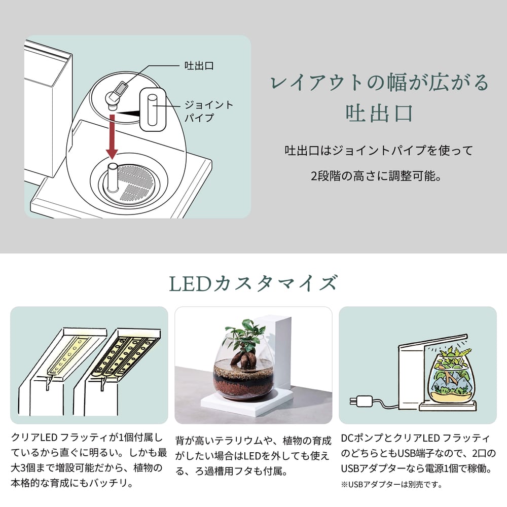 グラスアクア PERCO T-WH オールインワン水槽ペルコ | ジョイフルパル
