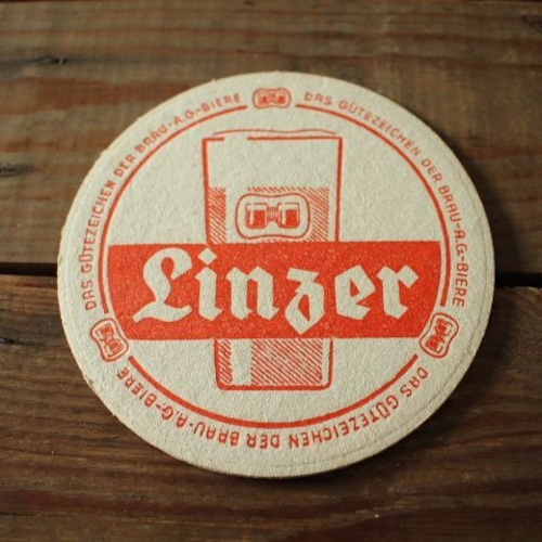 ヴィンテージ ビールの厚紙コースター45 linzer biere
