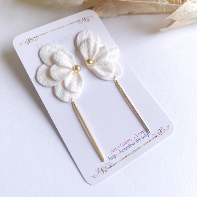 ＊ハーフフラワースティック＊ ホワイト×ゴールド