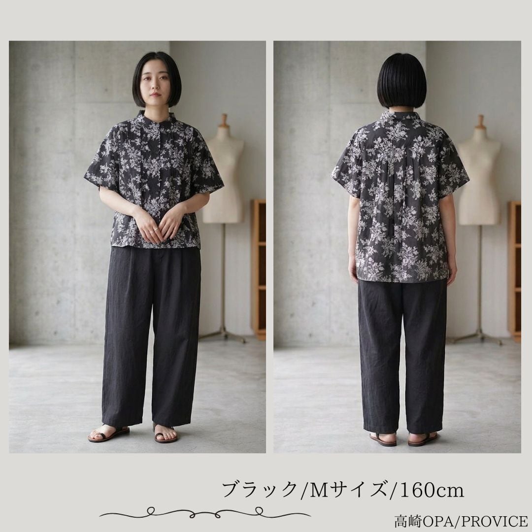 LILASIC/SEMD6232/リラシク/フラワープリントシャツ/フラワー柄シャツ