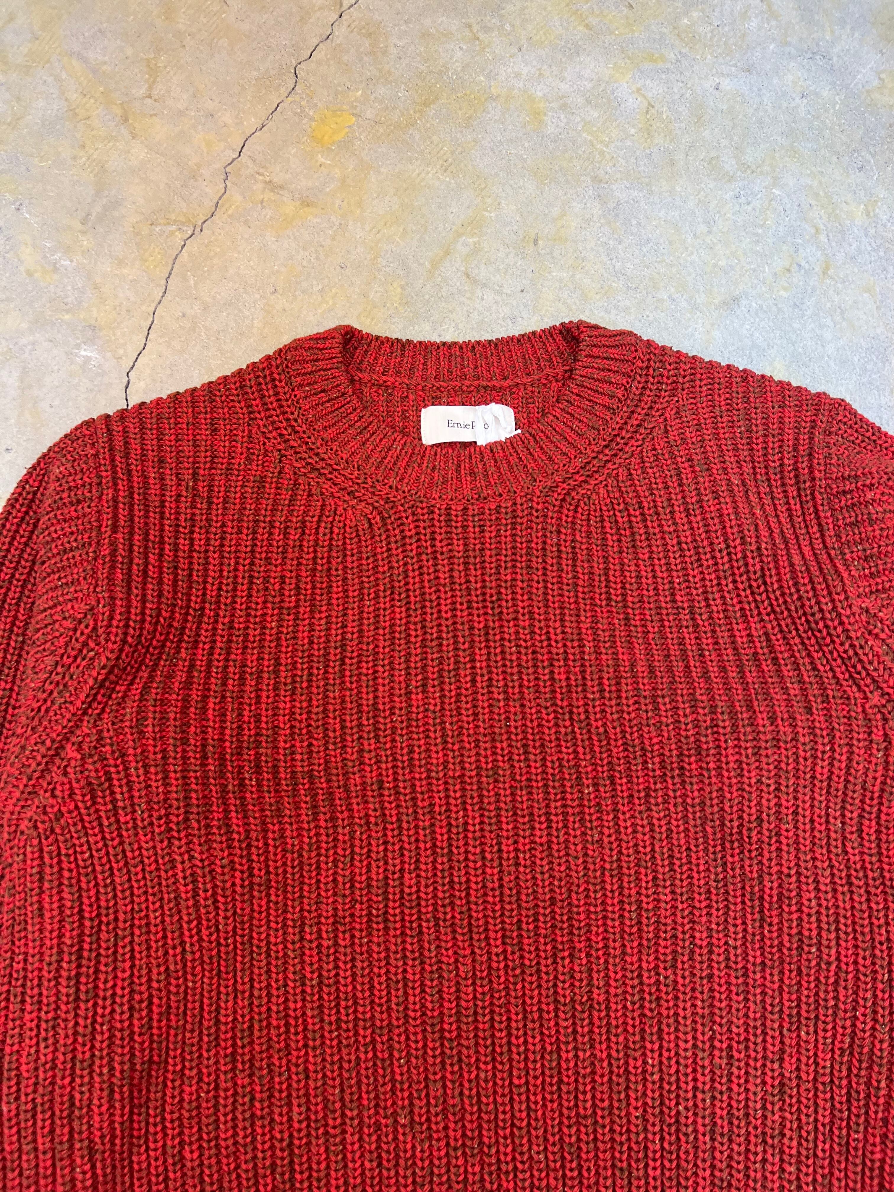 Ernie Palo | Cotton Silk P/O Rib Knit| Red | HOWDAY