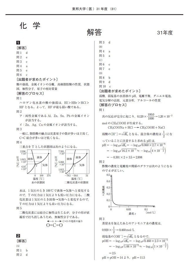 2027年度　私立医学部入試問題と解答　10.東邦大学