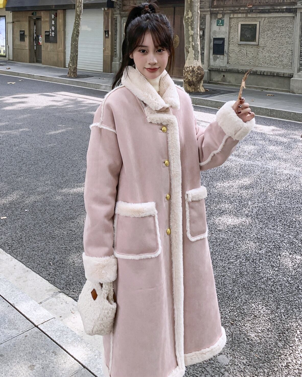 S-XL】ふんわり包まれるピンクのロングコート -G461 | luvxy
