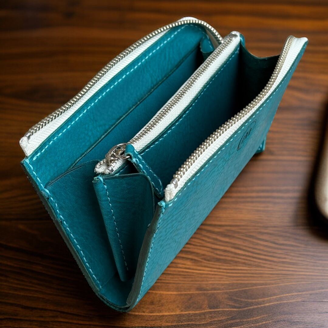 専用【フォロー割】【カスタム】L字ファスナー ロングウォレット グリーン フォロー割】【カスタム】L字ファスナー ロングウォレット