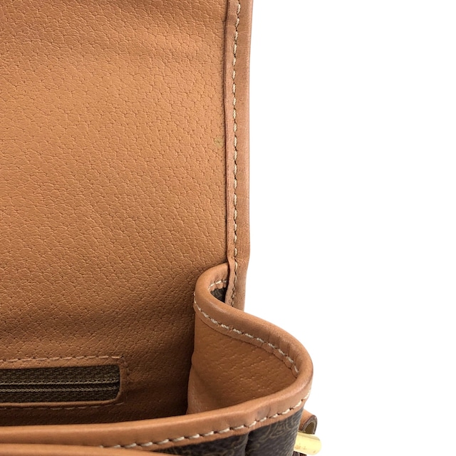 CELINE セリーヌ マカダム ショルダーバッグ ブラウン ブラゾン PVCレザー vintage ヴィンテージ オールド mgt7zs