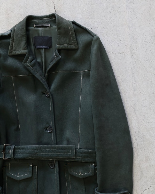 【PRADA】stitch leather coat