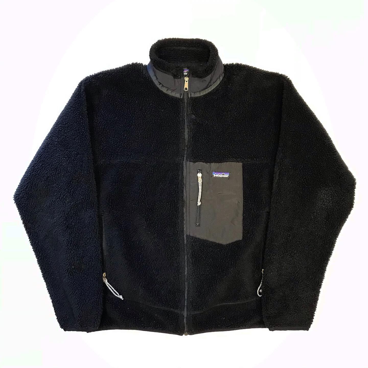 2000'y patagonia Classic Retro-X Black fleece jacket made in usa ...