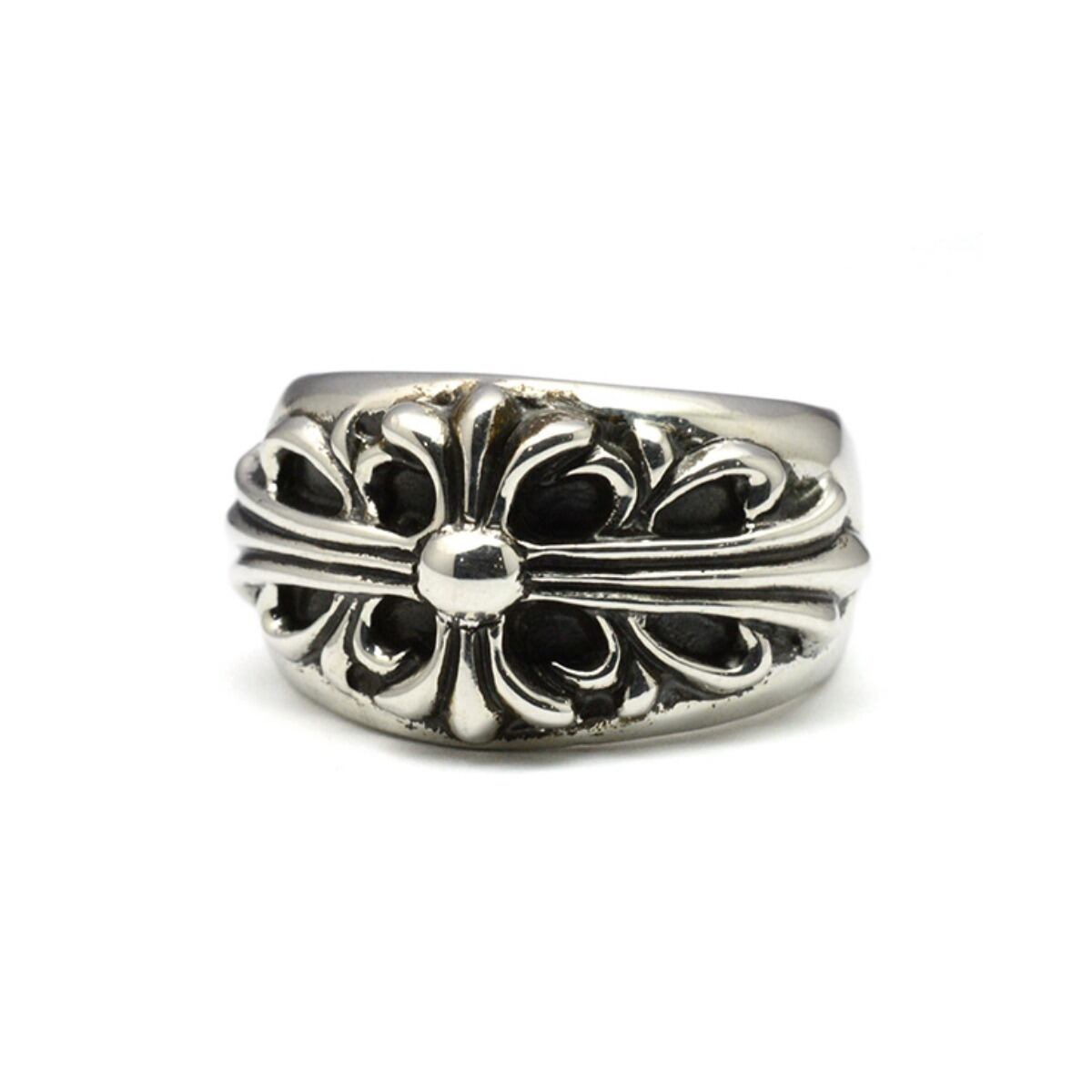 CHROME HEARTS フローラルクロスリング 指輪 シルバー