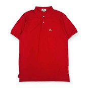 USA製 90s LACOSTE ラコステ 1/2 Patron 半袖 鹿の子 ポロシャツ M /赤 レッド/アメラコ/ビンテージ