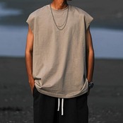 ドロップショルダーノースリーブTシャツ A4248