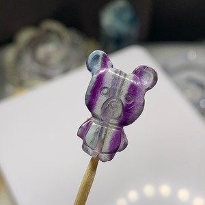 8貫通穴・くまさんフローライトビーズ