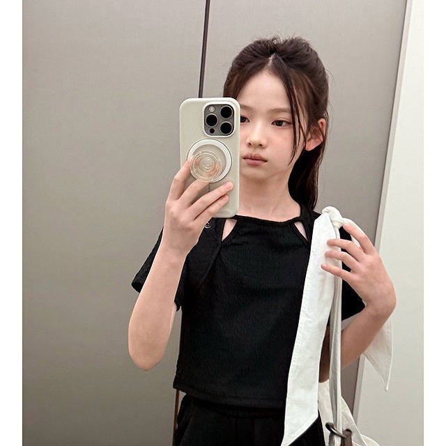 【予約】 comma tops トップス シャーリング セットアップ setup 韓国ブランド　キッズ　女の子　小学生　コンマ　韓国子供服　2025　トレンド