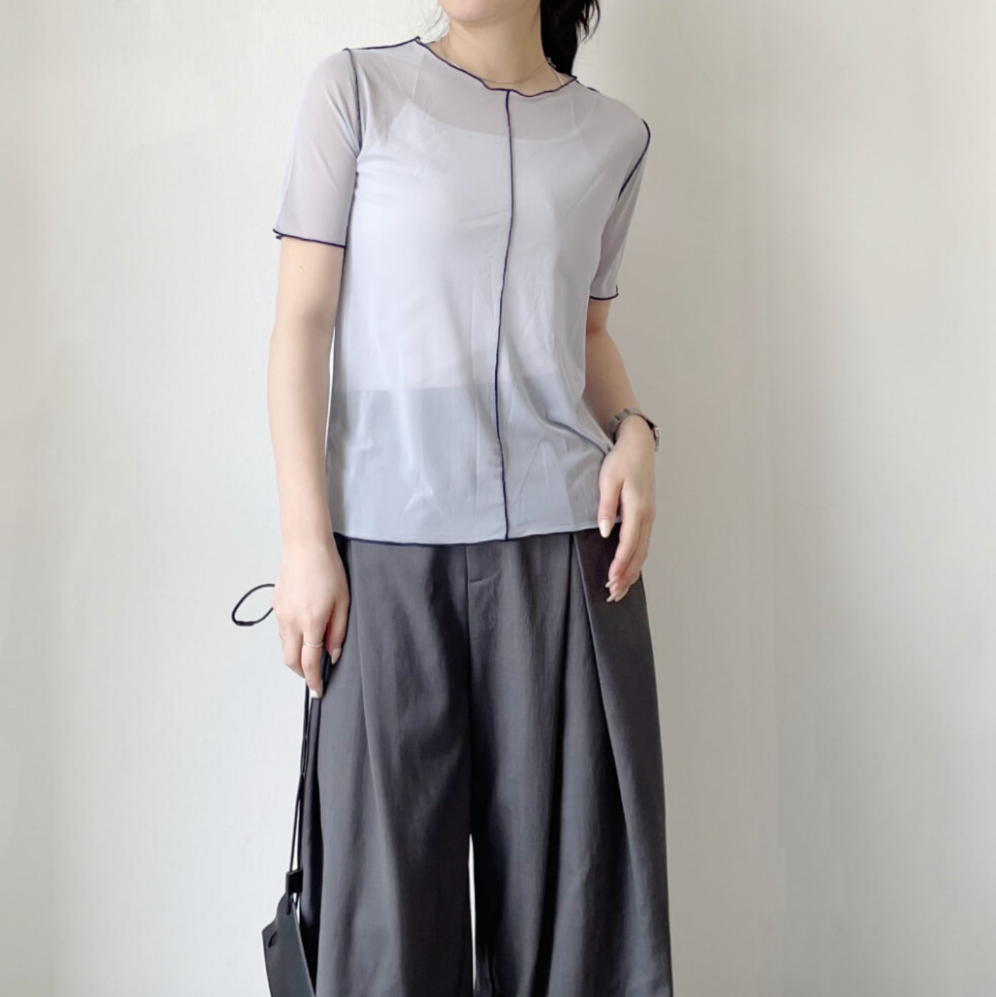 ナンバーミーTOKYO"SHEER MELLOW TEE"BLUE