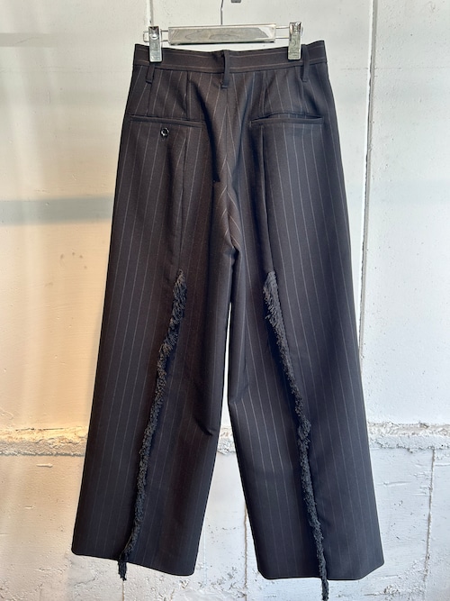 CHIKAKISADA  back fringe pinstripe pants