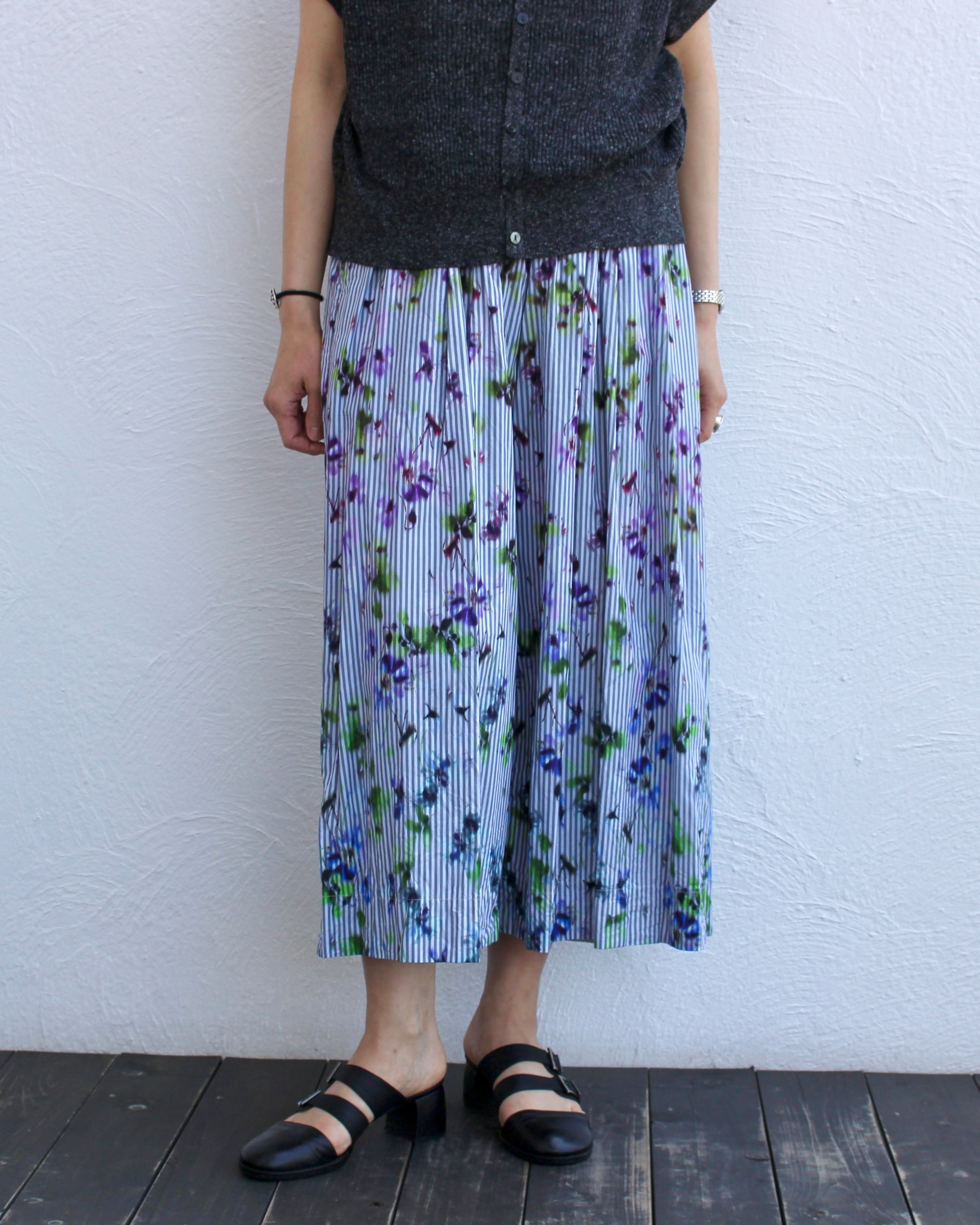 KEIHayamaPLUS/flower stripe pants