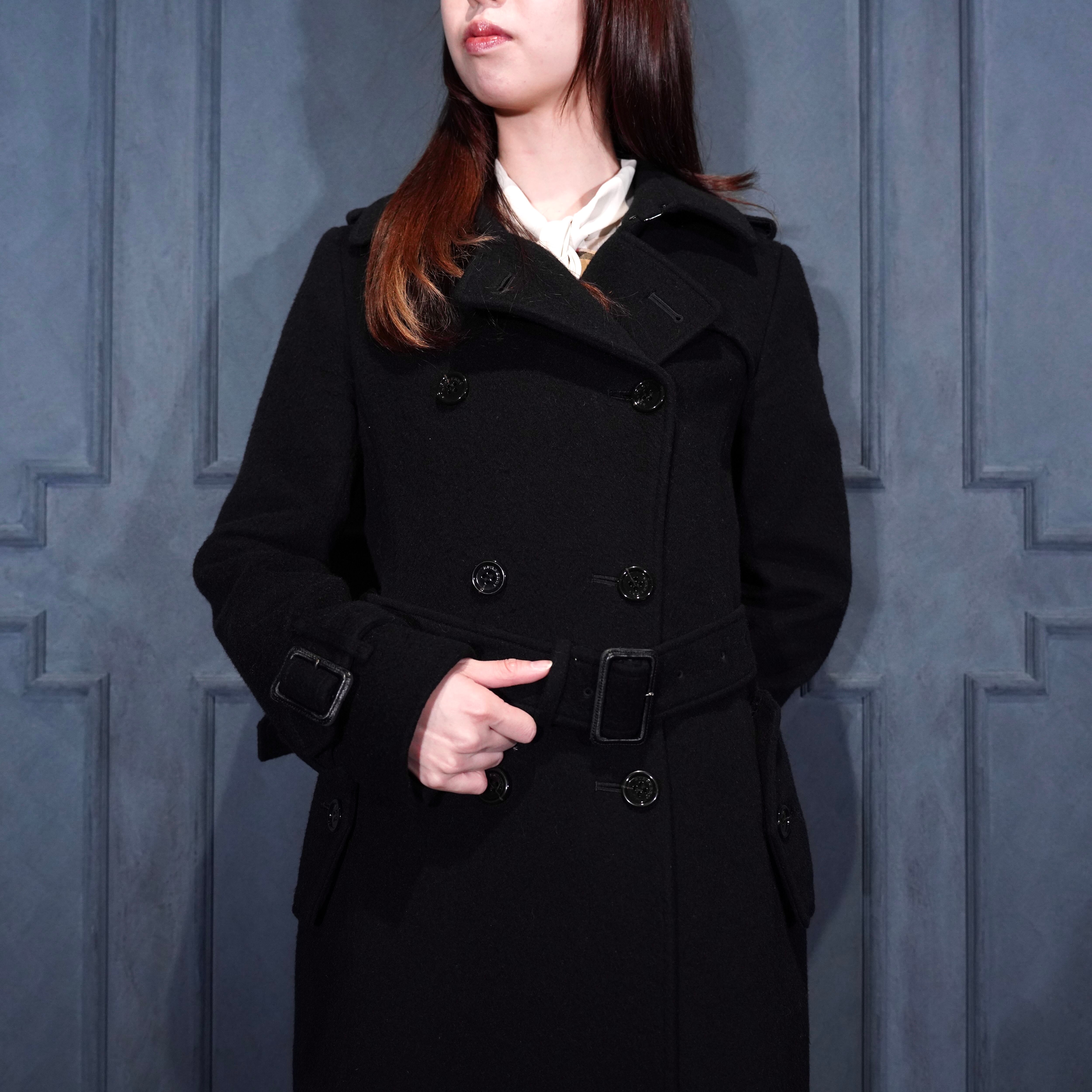BURBERRY LONDON ANGORA BREND WOOL BELTED TRENCH COAT/バーバリー