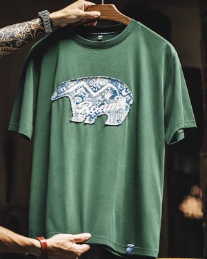 BORO調 ベアパッチ 半袖Tシャツ / K0552