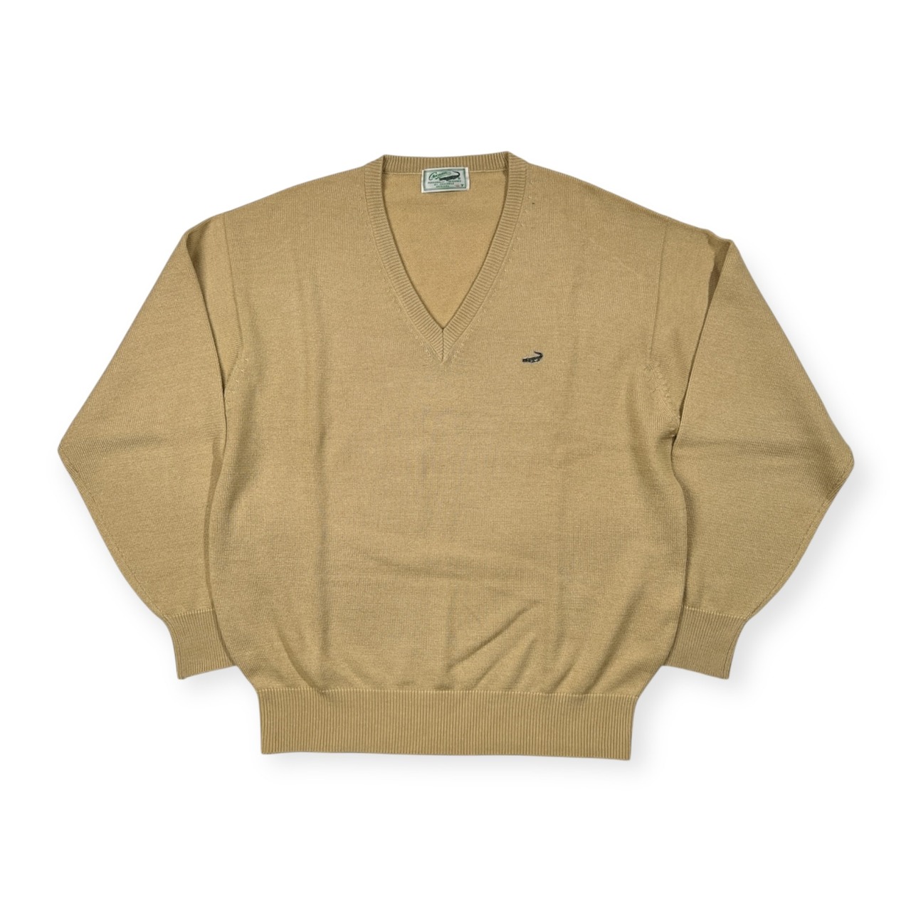 Crocodile クロコダイル Vネック ニット セーター サイズ LL /メンズ/ベージュ系