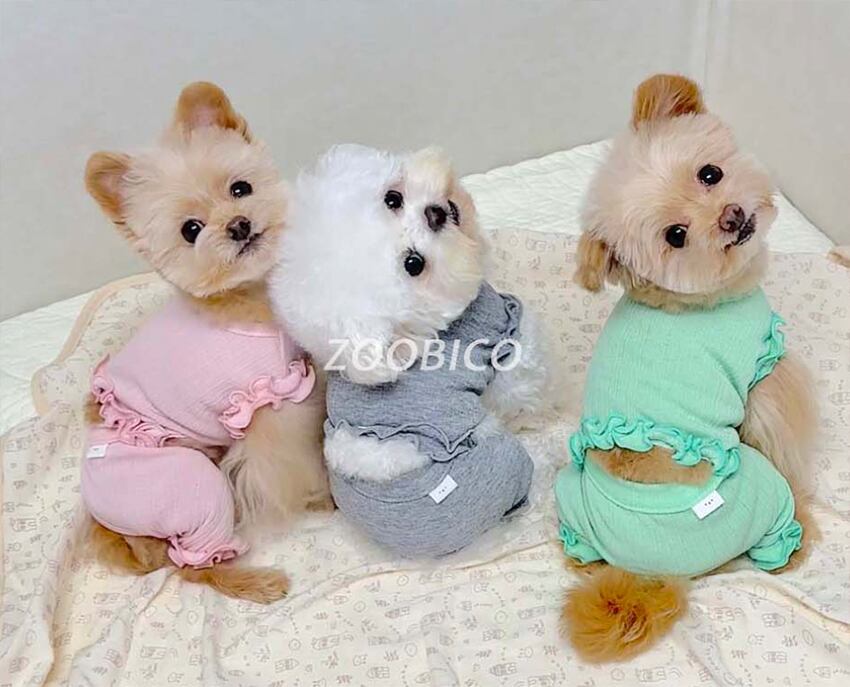 【予約商品5％OFF】roopi bear all in one XS ~ XL 5color  /  犬の服 ロンパース ペット洋服 可愛い ドッグウェア パジャマ 部屋着 犬服 オールインワン 新作 シンプル 伸縮性