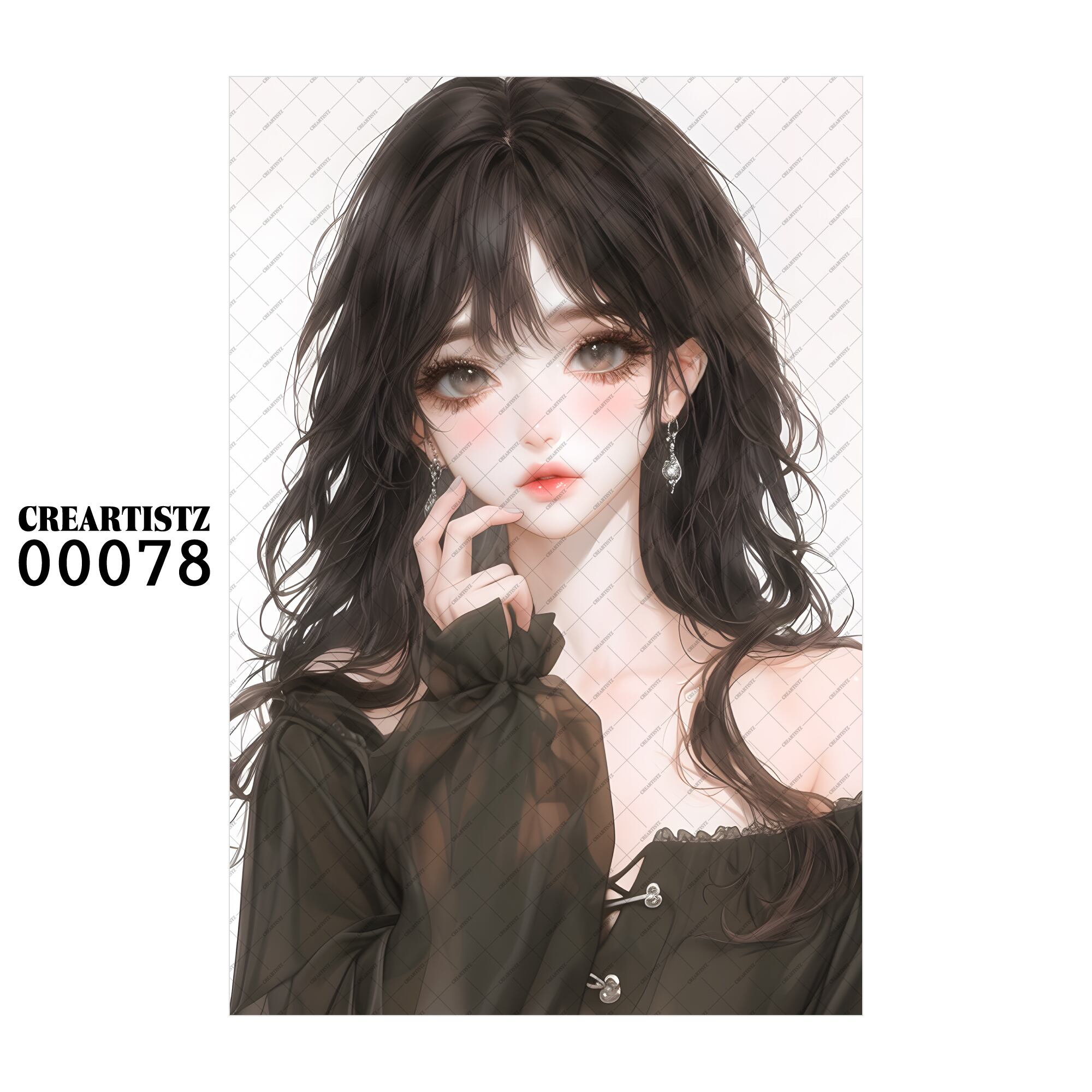 00078 ガール キュート オリジナル ペーパー/ステッカー 4枚セット CREARTISTZ