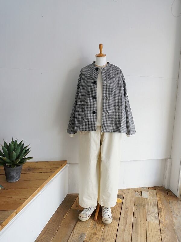 NATURAL LAUNDRY ダンプワッシャーギンガム ワイドカバージャケット