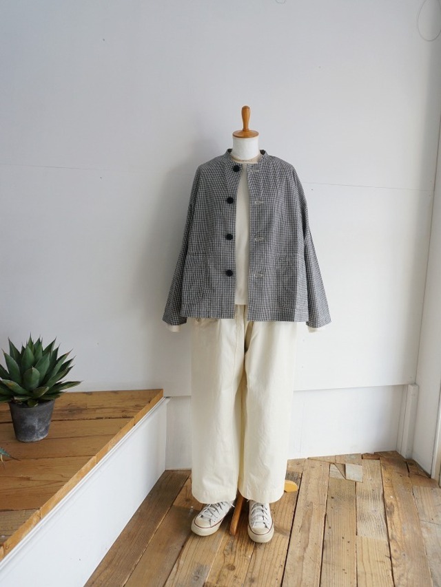 NATURAL LAUNDRY　ダンプワッシャーギンガム ワイドカバージャケット