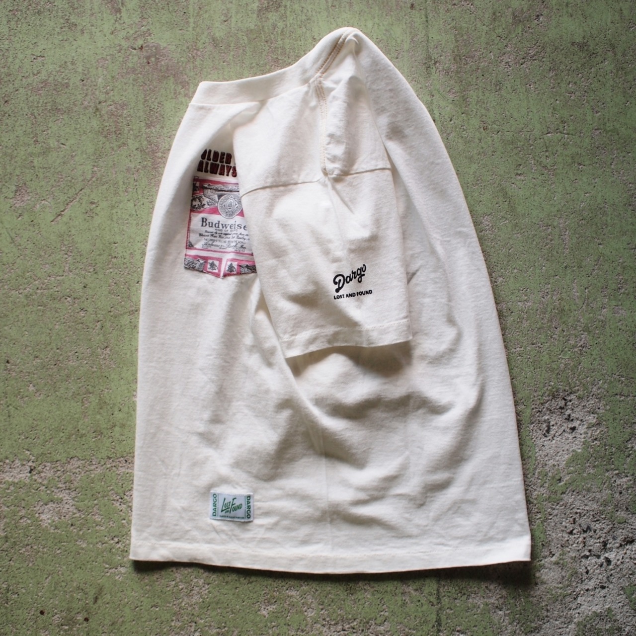 【LOST AND FOUND】"Budweiser" Remake Pocket T-shirt (KINARI)