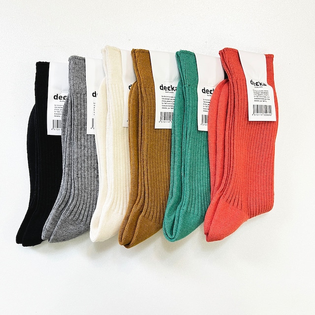 DECKA　デカ　SUPERIOR RIB SOCKS  カシミアコットン　リブソックス