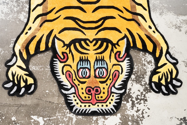 Tibetan Tiger Rug 《Lサイズ•シルク・オリジナル3・シグネチャーイエロー108》チベタンタイガーラグ