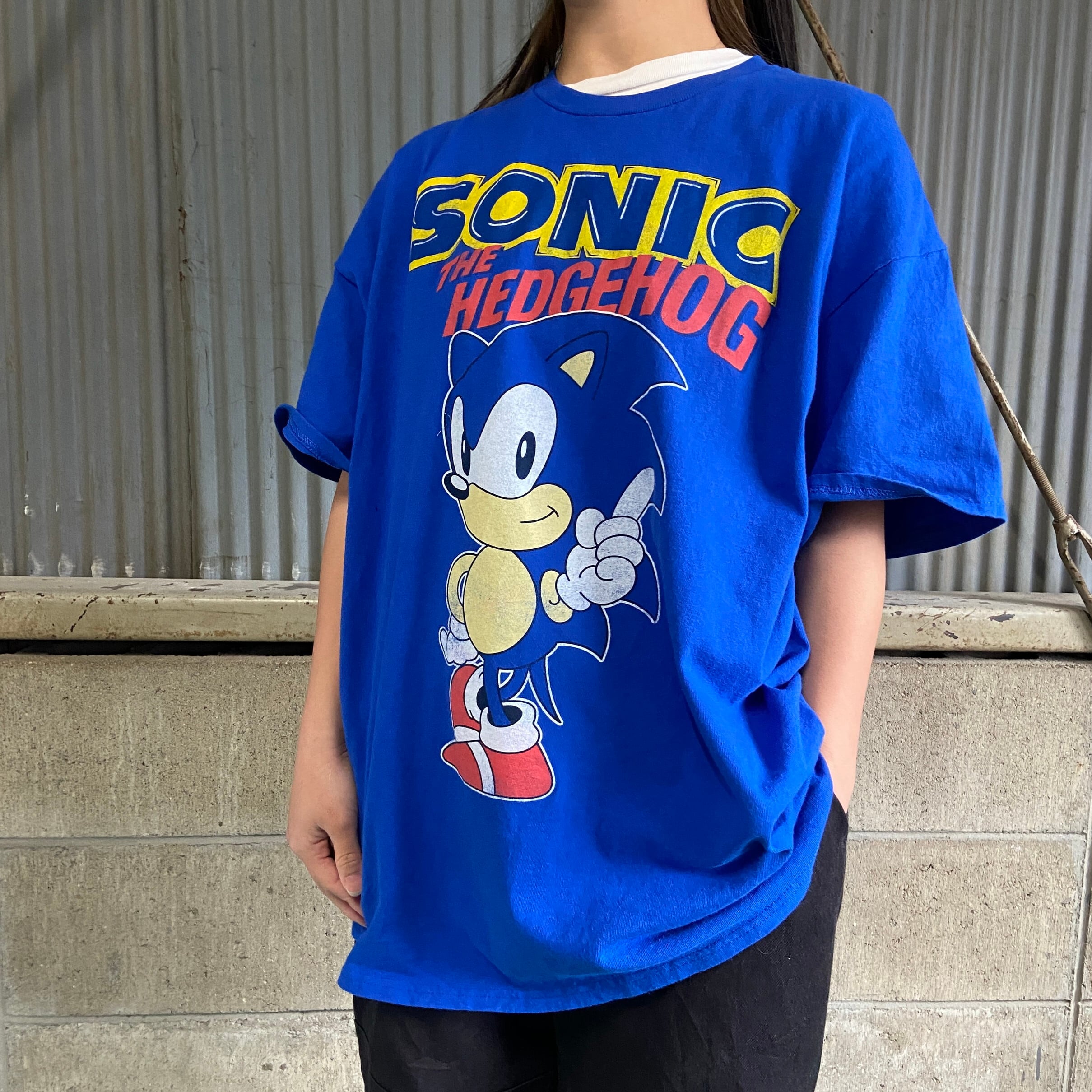 SONIC THE HEDGEHOG ソニック・ザ・ヘッジホッグ SEGA セガ ゲーム キャラクタープリントTシャツ メンズXL 古着 ブルー  青【Tシャツ】 | cave 古着屋【公式】古着通販サイト