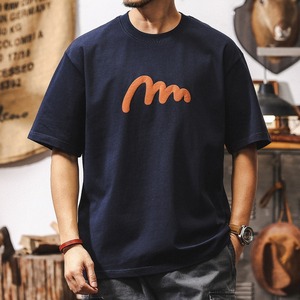 thick oversize print t-shirt A1336