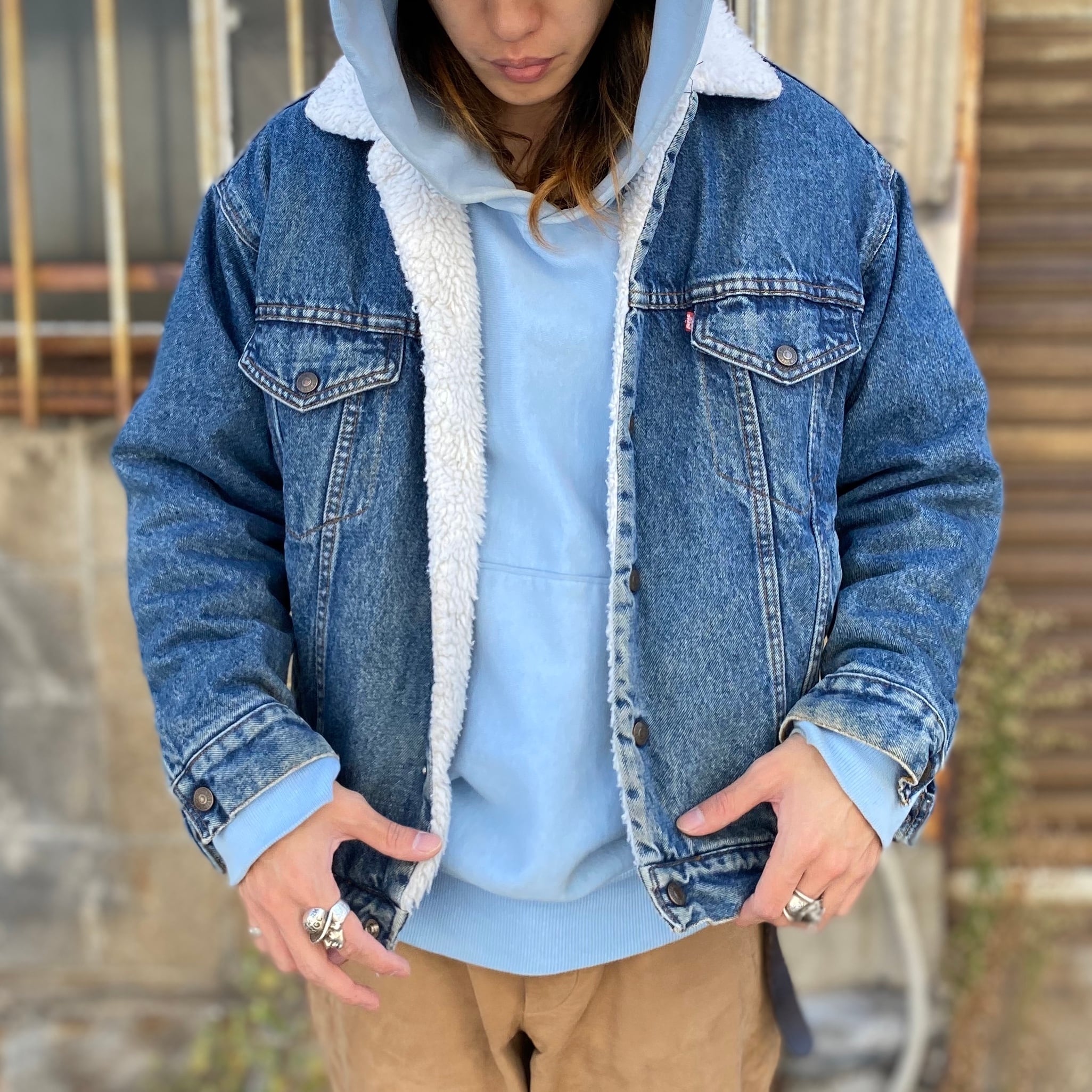 〜年代 ビンテージ USA製 Levi's リーバイス  デニムボアジャケット メンズS s s ヴィンテージ 古着  デニムジャケットVTG   cave 古着屋公式古着通販サイト