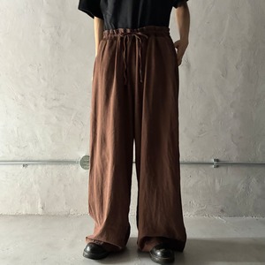 linen × viscose wide buggy easy pants