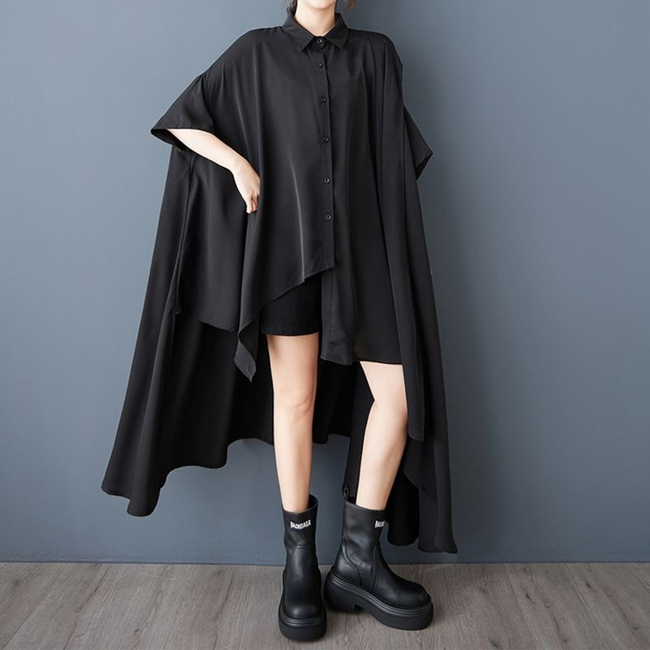 ドレープ ハイローヘム シャツ 30243