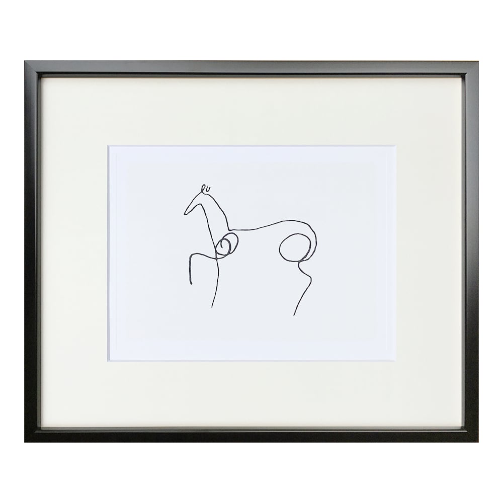 額縁付き] パブロ・ピカソ「Le cheval（馬）」ブラックフレーム アート