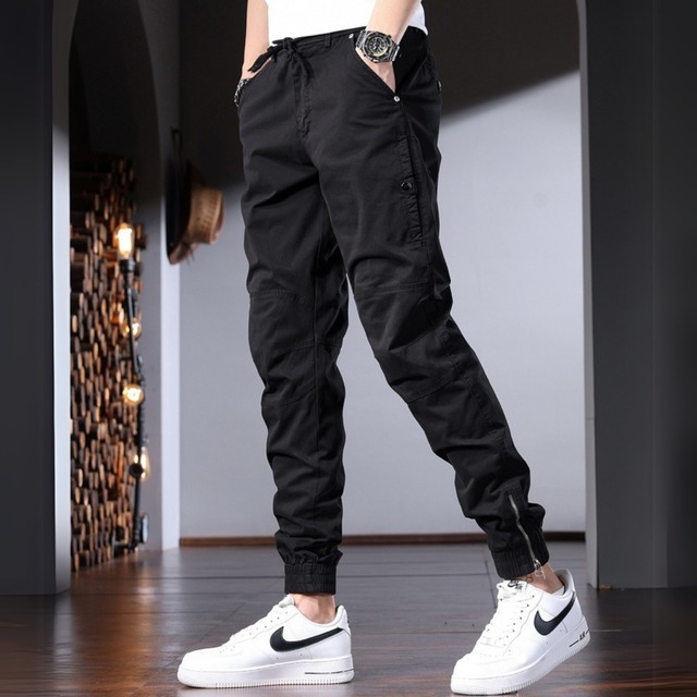 Hem zip slim tapered cargo pants ( 4color )
