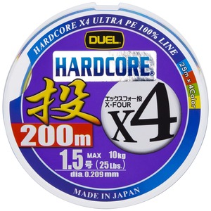 【特価処分】DUEL ( デュエル ) PEライン 釣り糸 HARDCORE X4 投げ 【 ライン 釣りライン 釣具 高強度 高感度 】